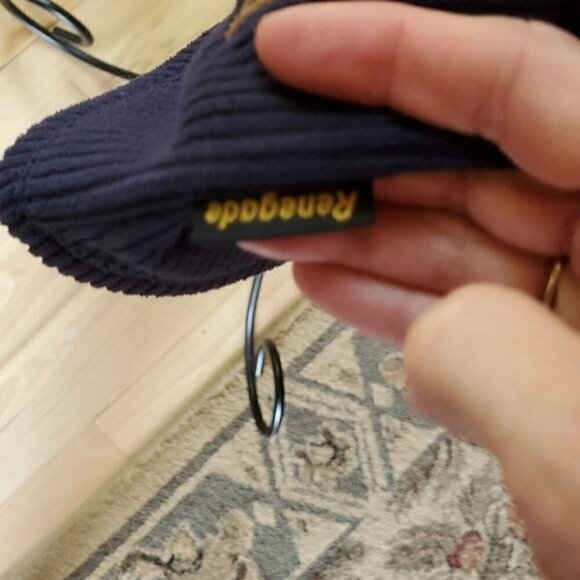 Renegade Embroidered Blue Corduroy Flannel Lined Full Zip Collared Sz. M Vest - Picture 6 of 8